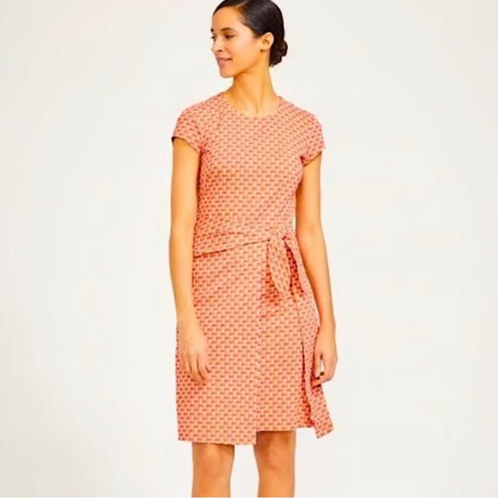 J.McLaughlin Catalina Orange Printed Faux Wrap Dress XS